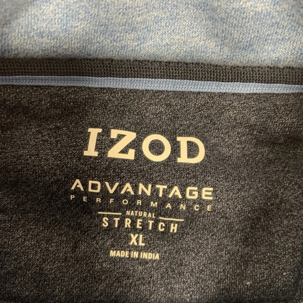 Izod Advantage Performance 1/4‎ Zip Sweatshirt Men XL Blue Fleece Lined Outdoor